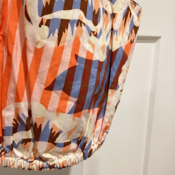 Anthropologie Button-Front Floral Striped Button-Front Cropped Tank Medium NWT - Picture 8 of 12